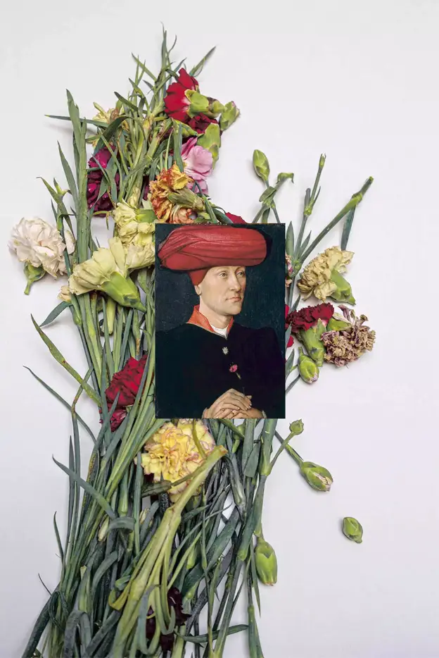 Jacqueline Salmon, Les œillets (dianthus), Homme au turban, 2023